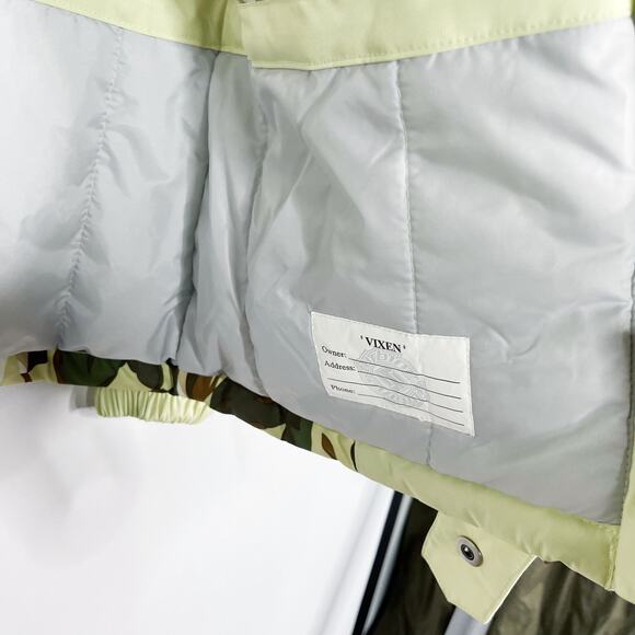 e408 Womens Medium M Pale Green Vixen Ski Jacket Snowboarding Floral Camo Print - Picture 13 of 16